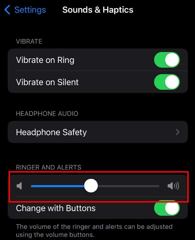slider to incease sound on phone