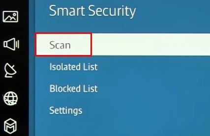 サムスンテレビのスマートセキュリティスキャン