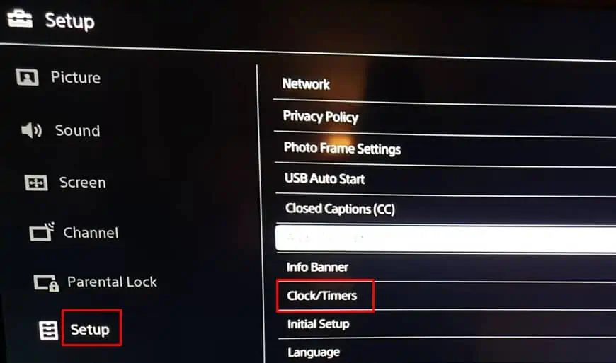 sony-bravia-setup-clock-timers
