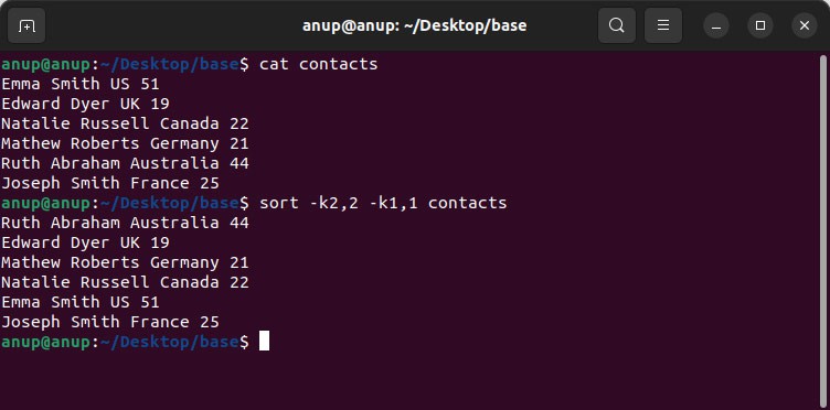 How to Sort By Column In Linux 2 sort-k-k