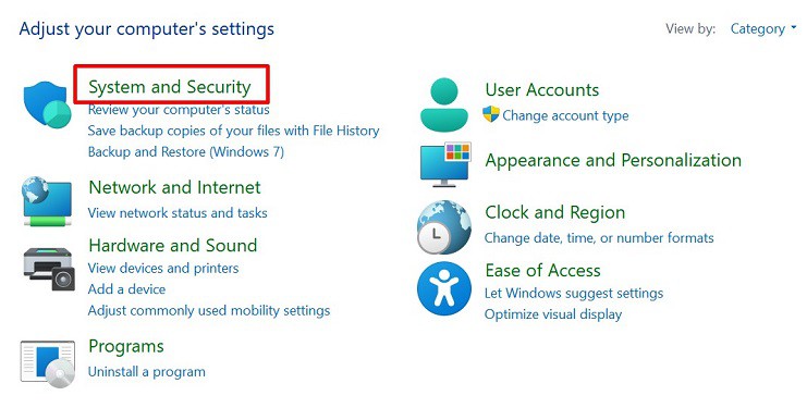 system and security in control panel