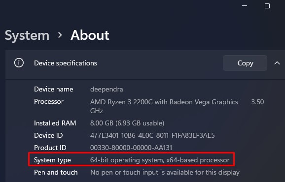 system type