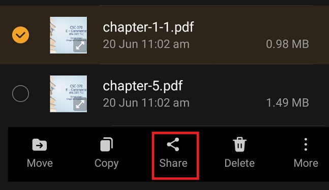 tap on share icon