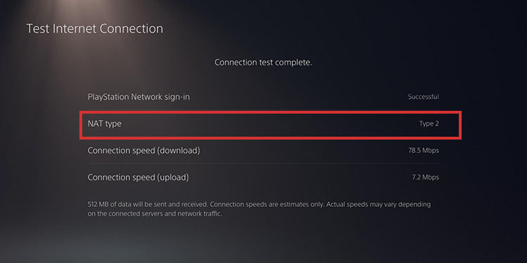 test internet connection ps5