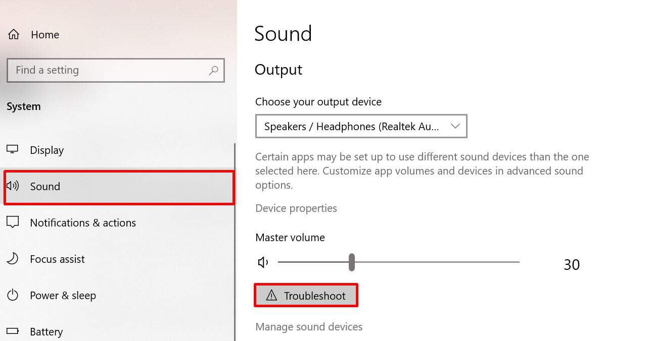 troubleshoot audio