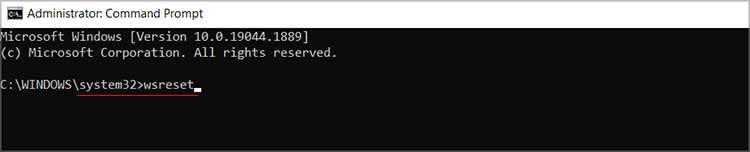 type-wsreset