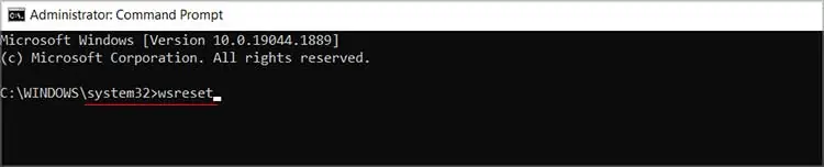 type-wsreset