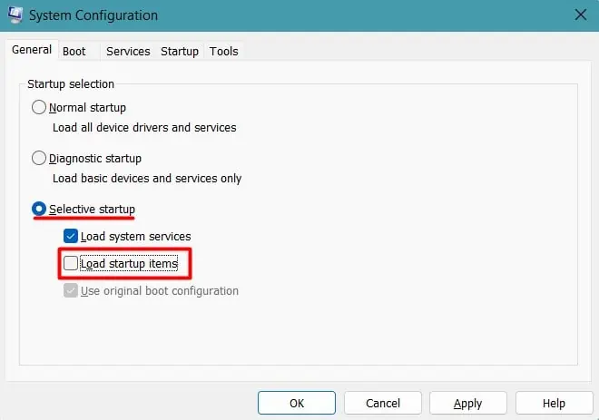 uncheck-load-startup-items