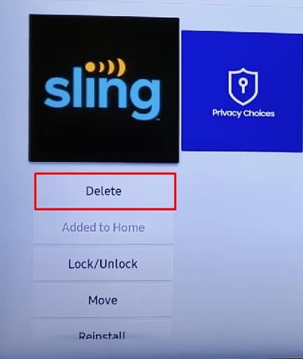 uninstall apps on samsung tv