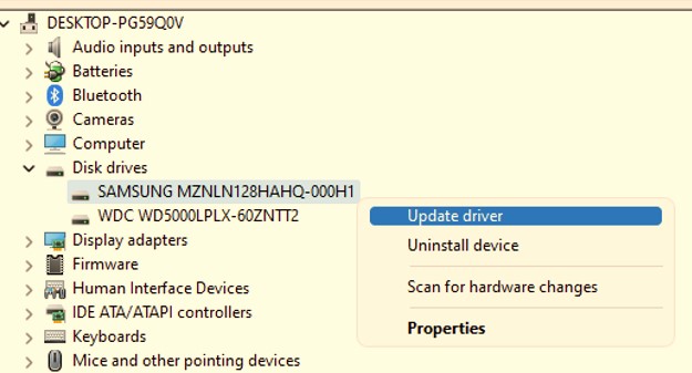 update all disk drives