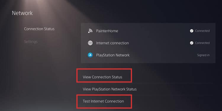 view connection status