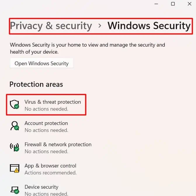 14 Ways to Fix System Service Exception BSOD Error in Windows? 50 virus-and-threat-protection
