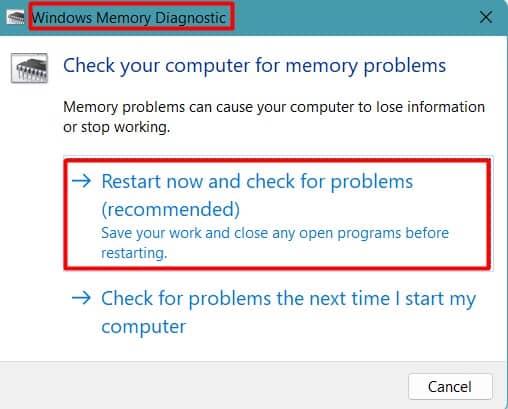 windows memory diagnostics