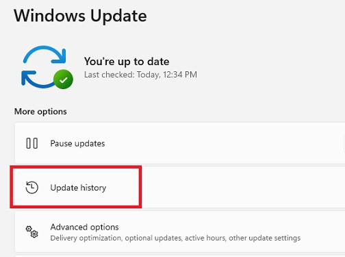 windows update history