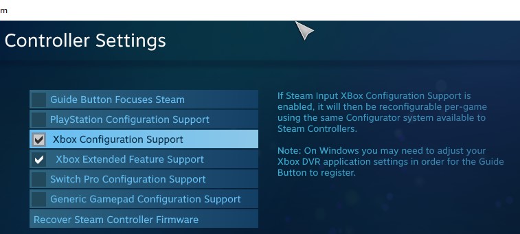 xbox configuration support