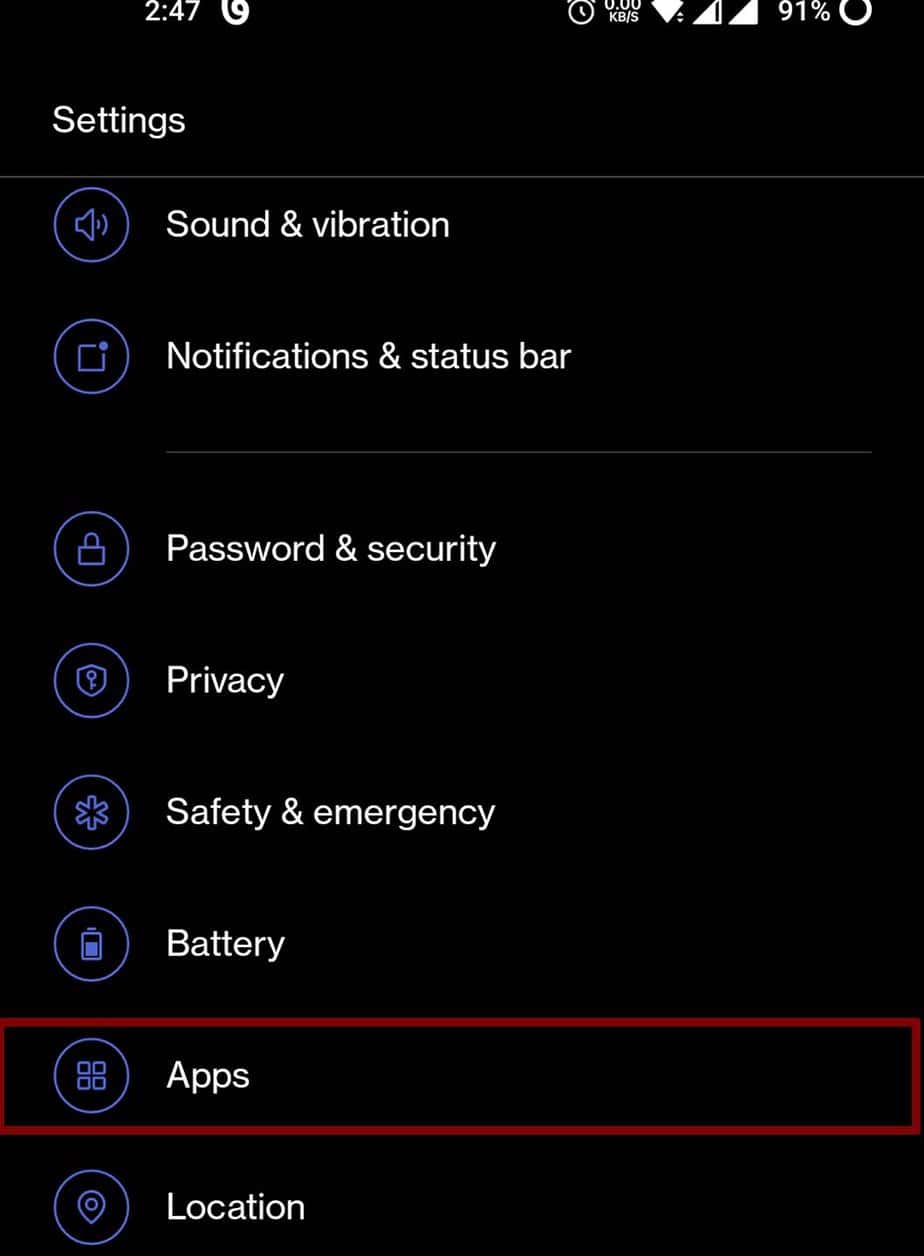 open app settings