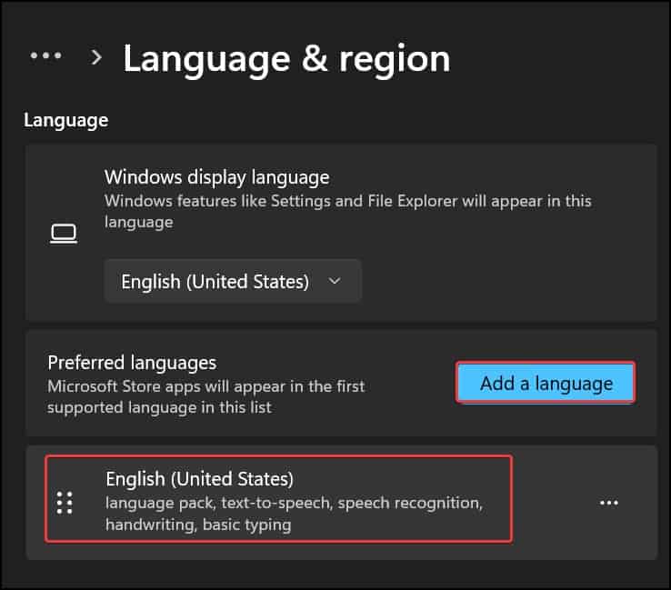 Change Preferred Language