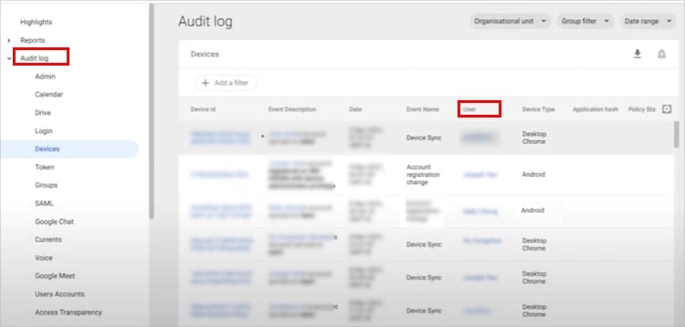 Audit-log-google-admin