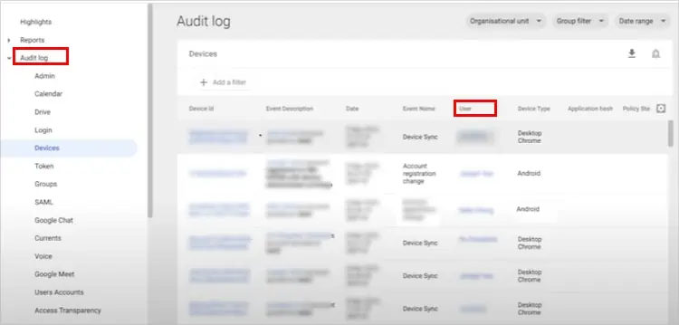 Audit-log-google-admin