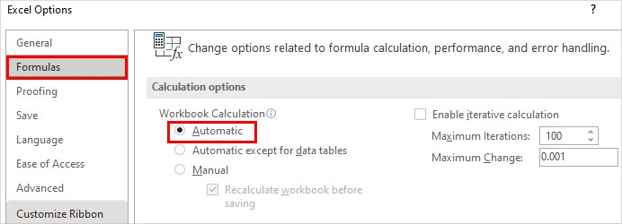 Calculation-options-set-to-Automatic-Excel