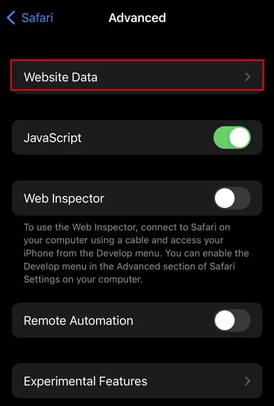 Click-on-Website-Data