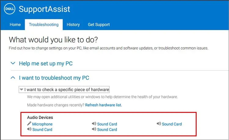 Dell Speakers Not Working? Here’s How to Fix  28 Dell-SupportAssist-Audio-Device-List