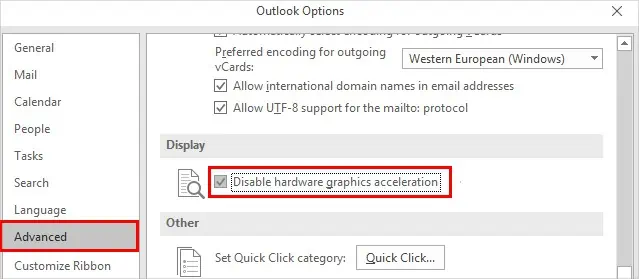Outlook Slow to Load? Here Are 8 Ways to Fix It 28 Disable-hardware-graphics-acceleration