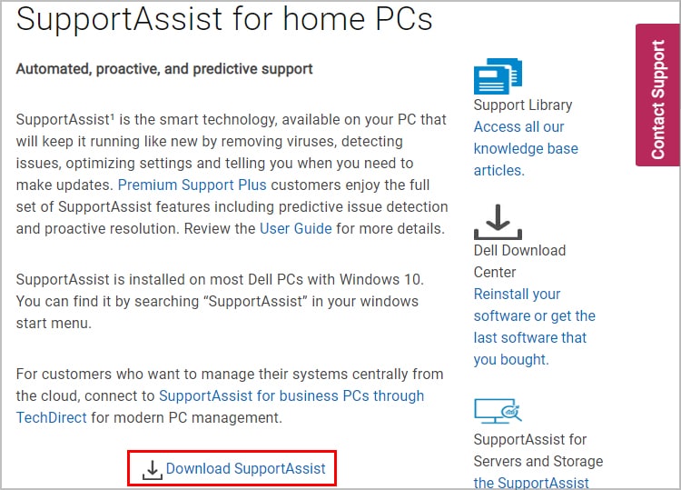 Download-Support-Assstant-Dell-Website