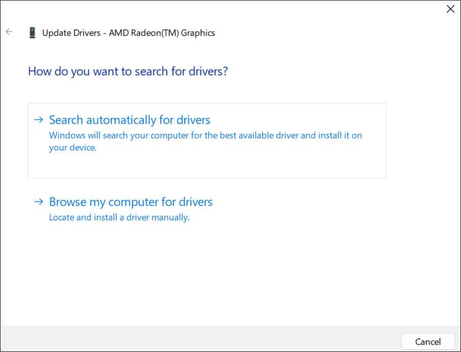 Drivers update for GPU