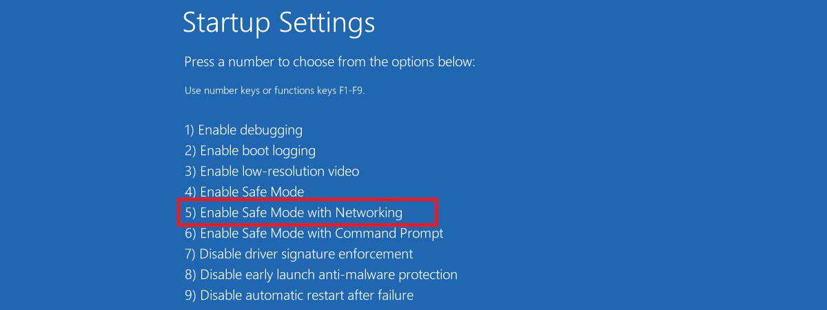 Enable Safe mode with Newtorking