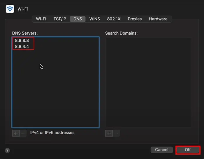 How to Fix "Safari Cannot Establish Secure Connection" Error 52 Enter-8.8.8.8-or-8.8.4.4-and-Hit-OK