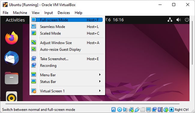 Full-screen-mode