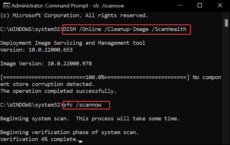 SFC and DISM scan