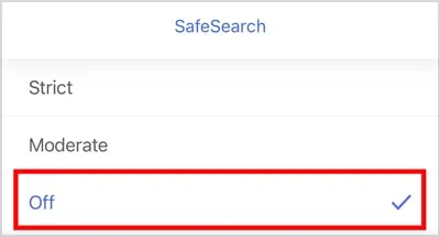 How to Turn Off SafeSearch on iPhone? 36 Select-Off-1