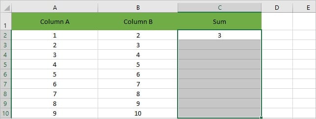 Select-the-cells-below-in-the-output-column