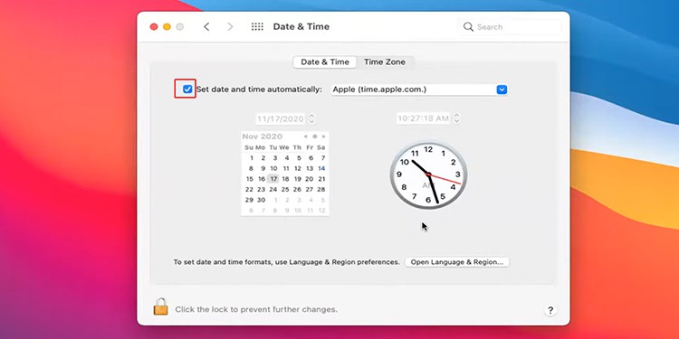 SetDateAndTimeAutomaticallyMac