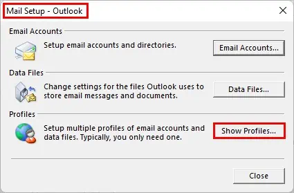 Show-profiles-Create-new-Outlook-profile