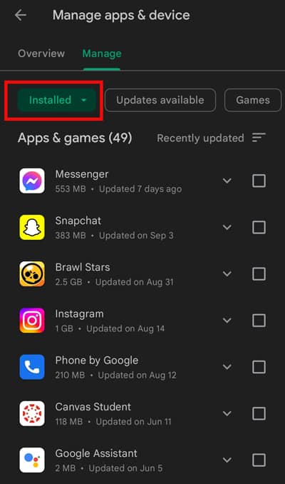 Tap-on-Installed