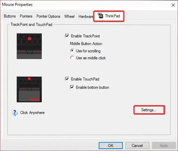 Touchpad-settings