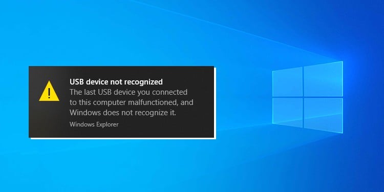 USB Device Not Recognized Keeps Popping Up
