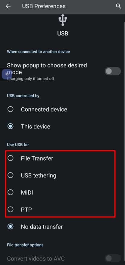 USB-modes