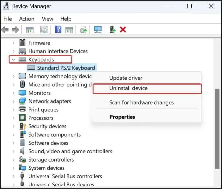 Uninstall-keyboard-Drivers