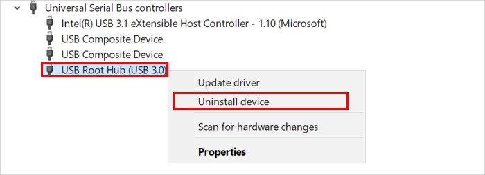 Uninstall-usb-root-hub