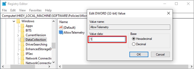Windows-Registry-Local_Machine-DataCollection-Path-Change-Value