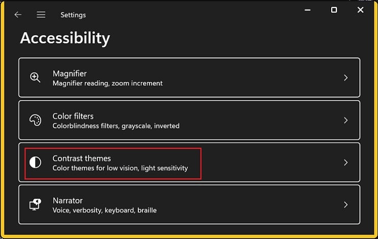 accessibility contrast themes aquatic theme