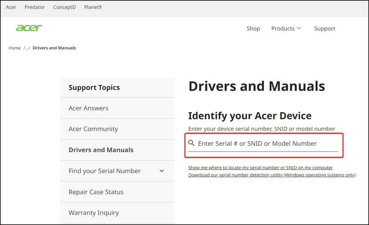 driver site acer