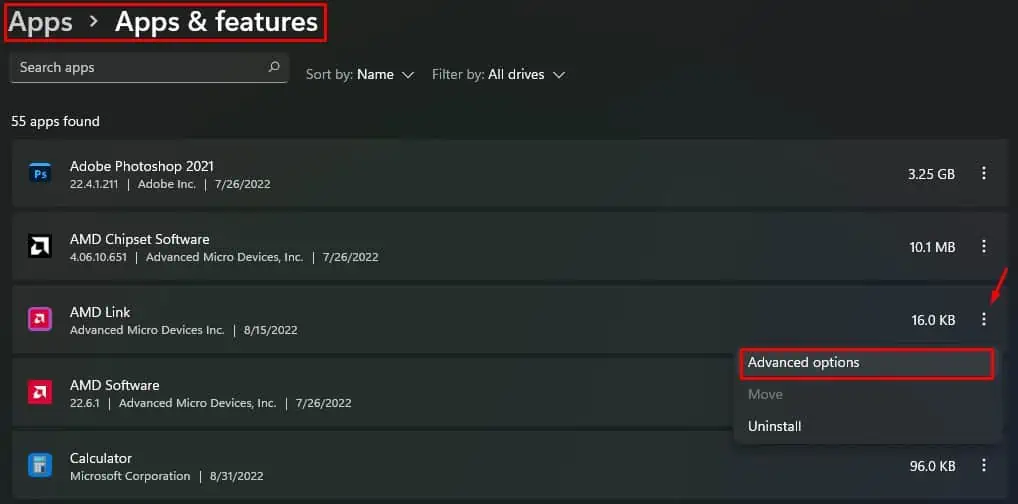 How to Fix NETIO.SYS BSOD Error in Windows? 43 advanced-option-in-apps-and-feature