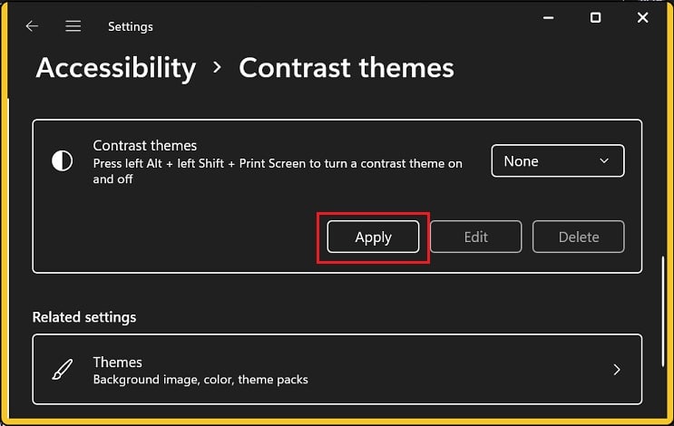 apply contrast themes