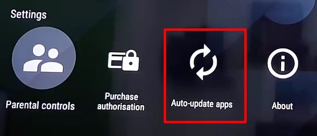 auto update apps button