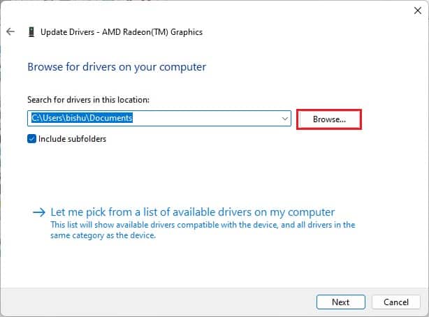 browse for drivers